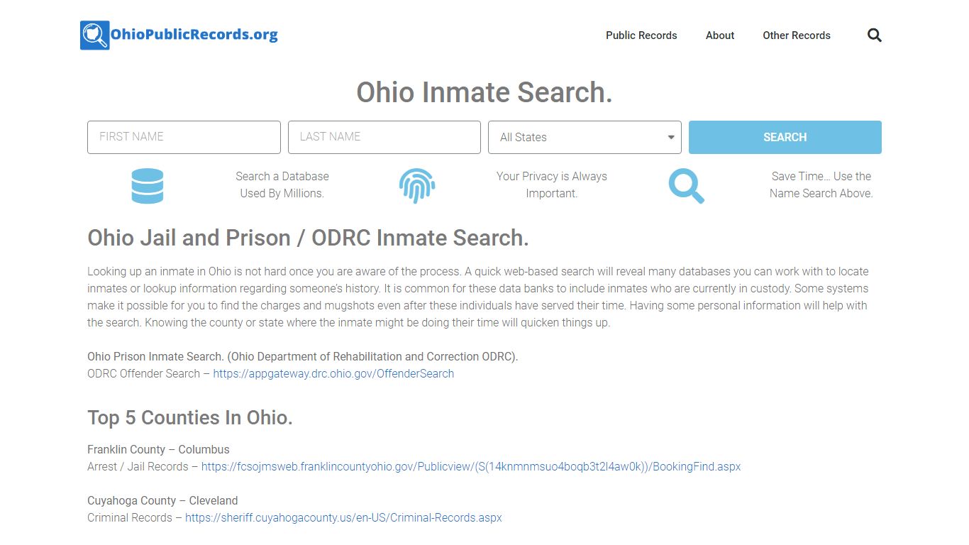 Ohio Inmate Search / ODRC Lookup: OhioPublicRecords.org